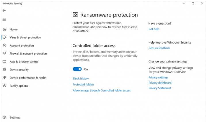 Ransomware protection: защита от вирусов-шифровальщиков в Windows 10